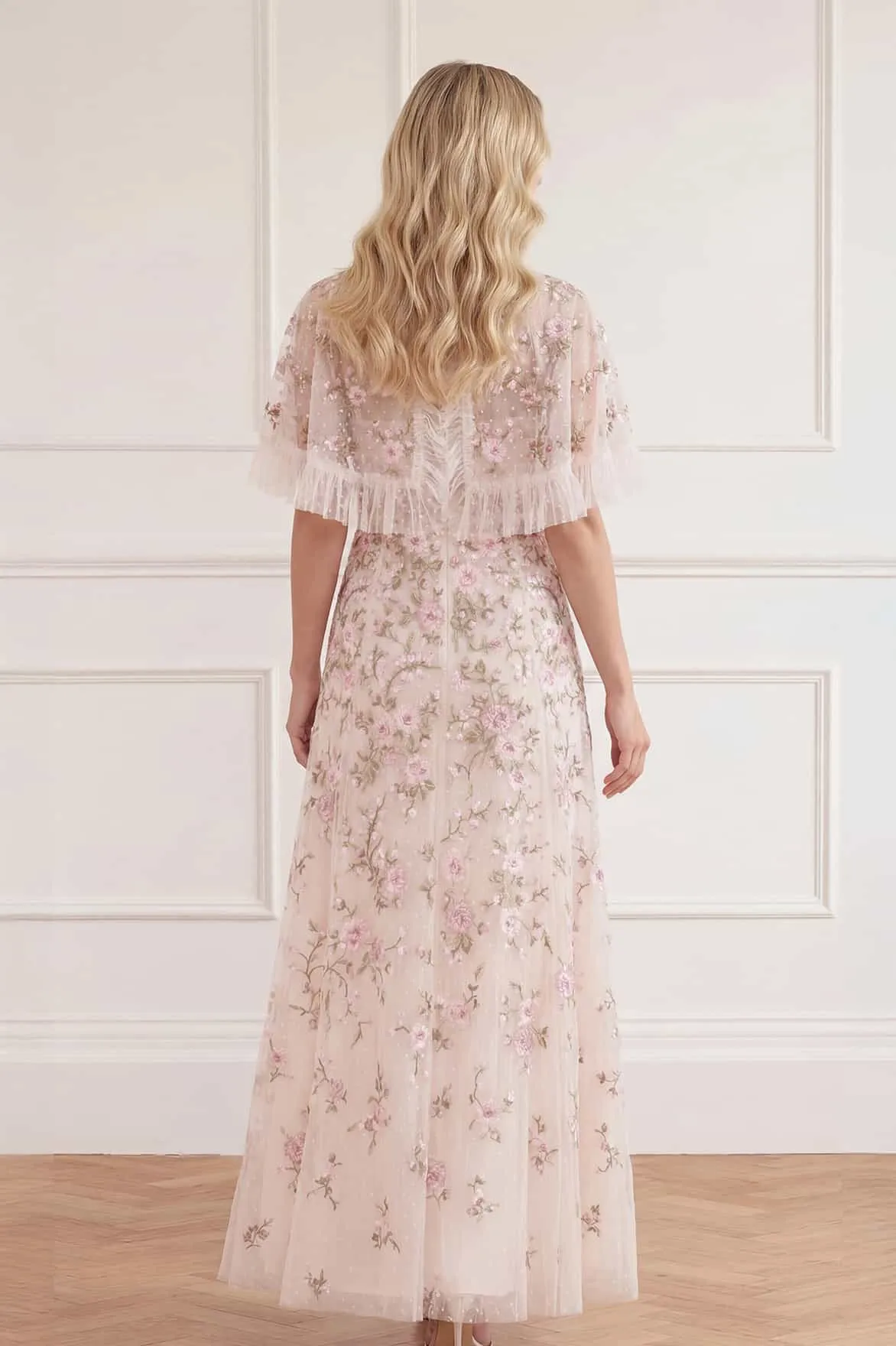 Eden Rose Cape Ankle Gown sold by Needle & Thread product image thumbnail 5