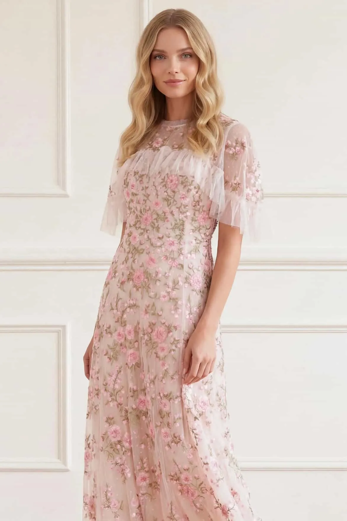 Eden Rose Cape Ankle Gown sold by Needle & Thread product image thumbnail 3