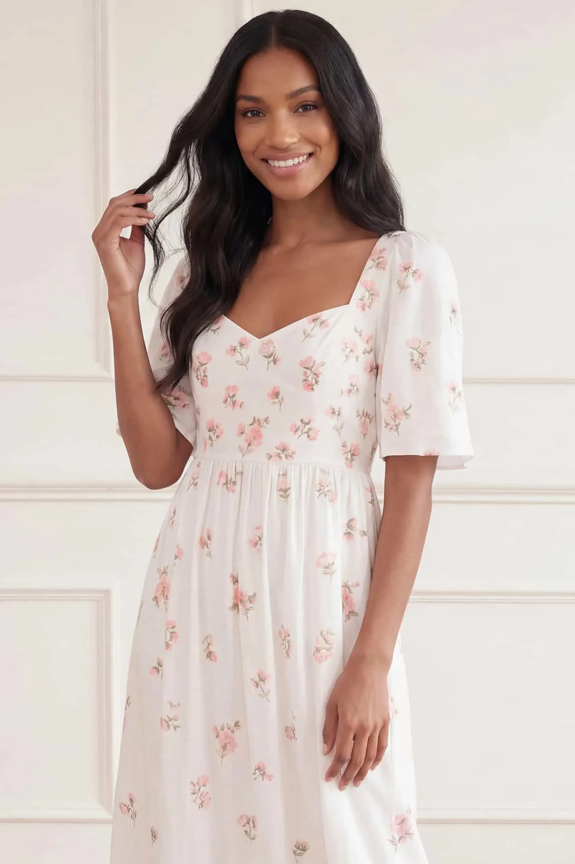 Flora Ditsy Cotton Ankle Gown sold by Needle & Thread product image thumbnail 4