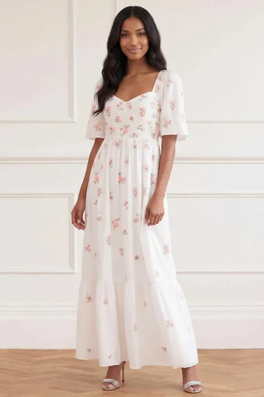 Flora Ditsy Cotton Ankle Gown sold by Needle & Thread