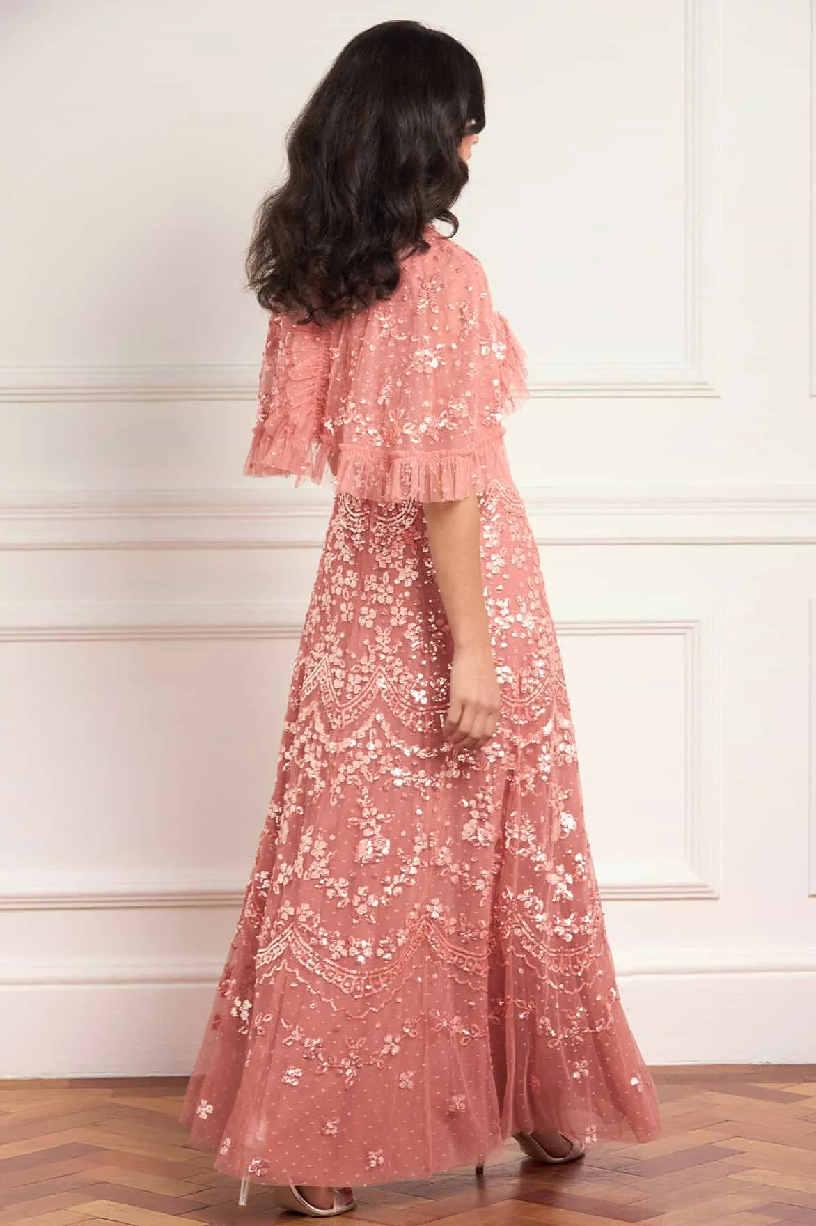 Freya Cape Ankle Gown sold by Needle & Thread product image thumbnail 5