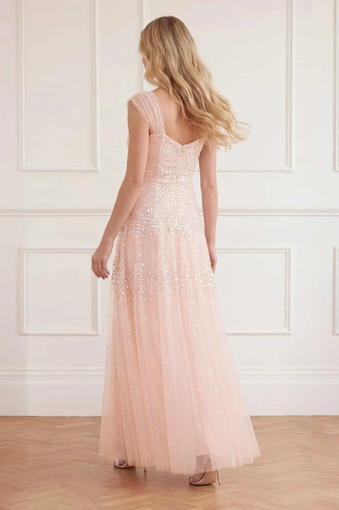 Sunrise Sequin Sweetheart Ankle Gown sold by Needle & Thread product image thumbnail 4