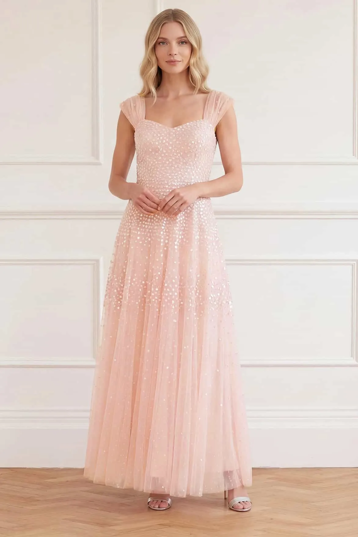 Sunrise Sequin Sweetheart Ankle Gown sold by Needle & Thread