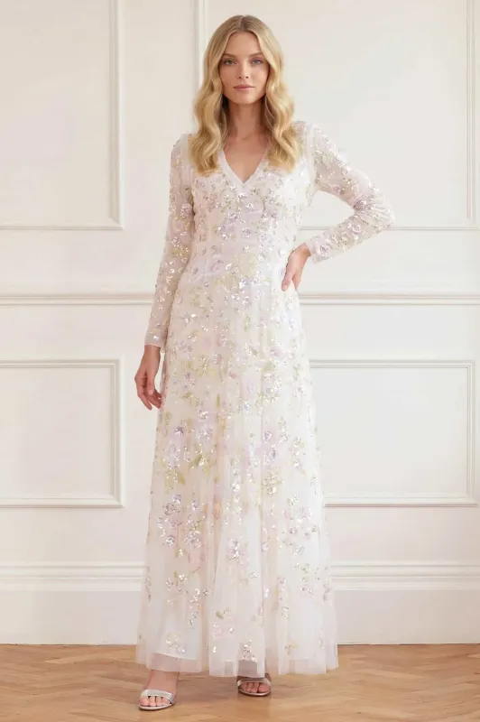 Sequin Paradise V-Neck Gown made by Needle & Thread