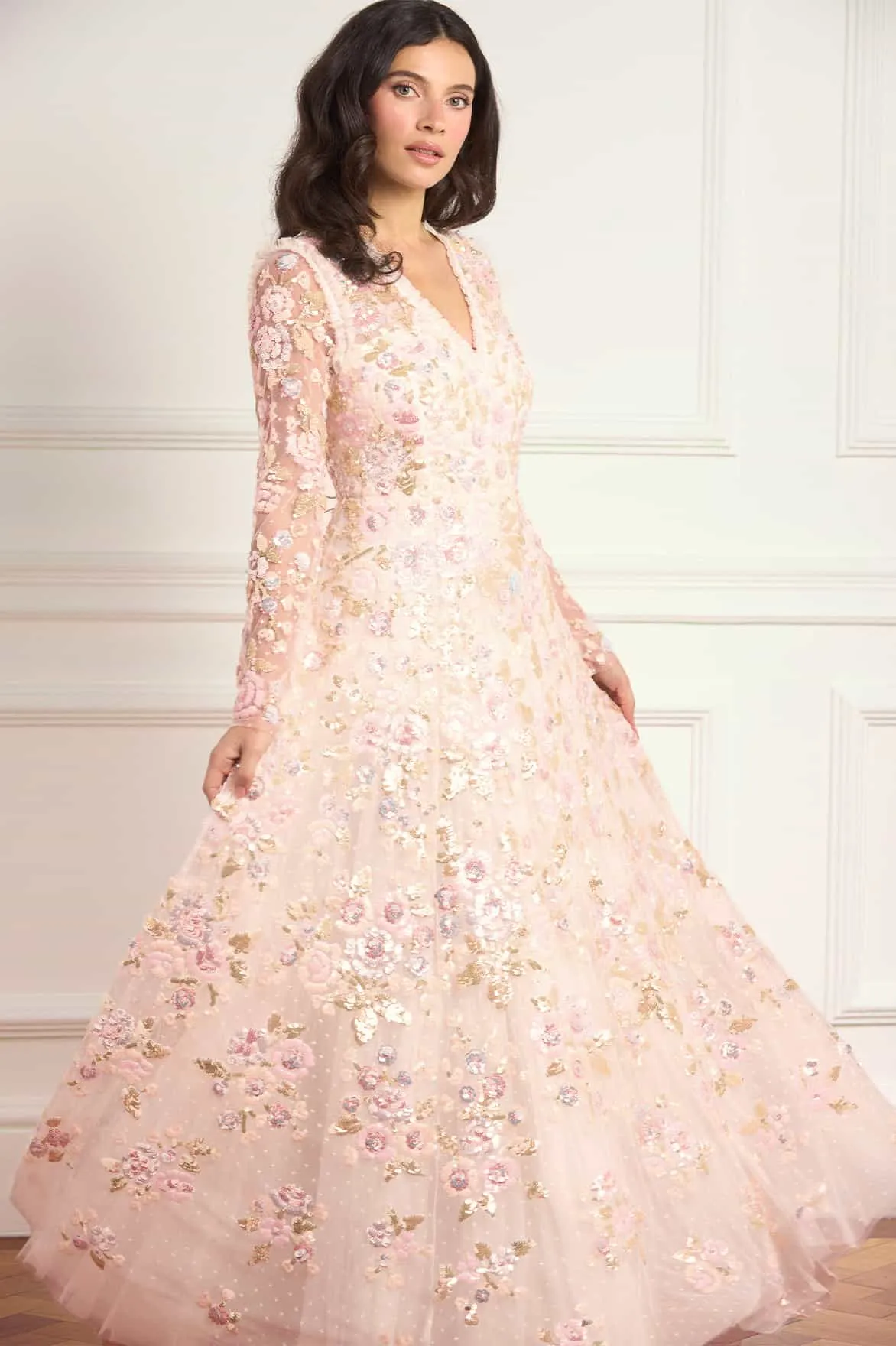 Sequin Paradise V-Neck Gown sold by Needle & Thread product image thumbnail 3