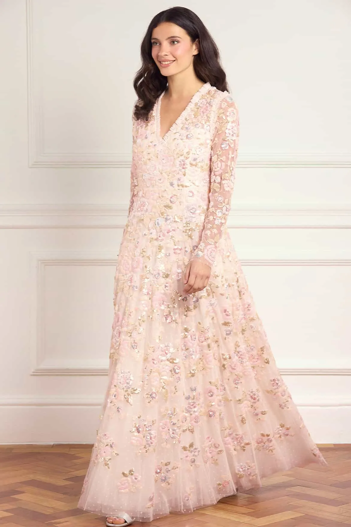 Sequin Paradise V-Neck Gown sold by Needle & Thread