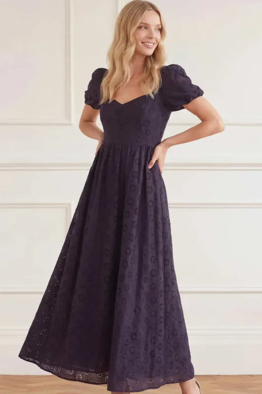 Romilly Cotton Broderie Ankle Gown made by Needle & Thread