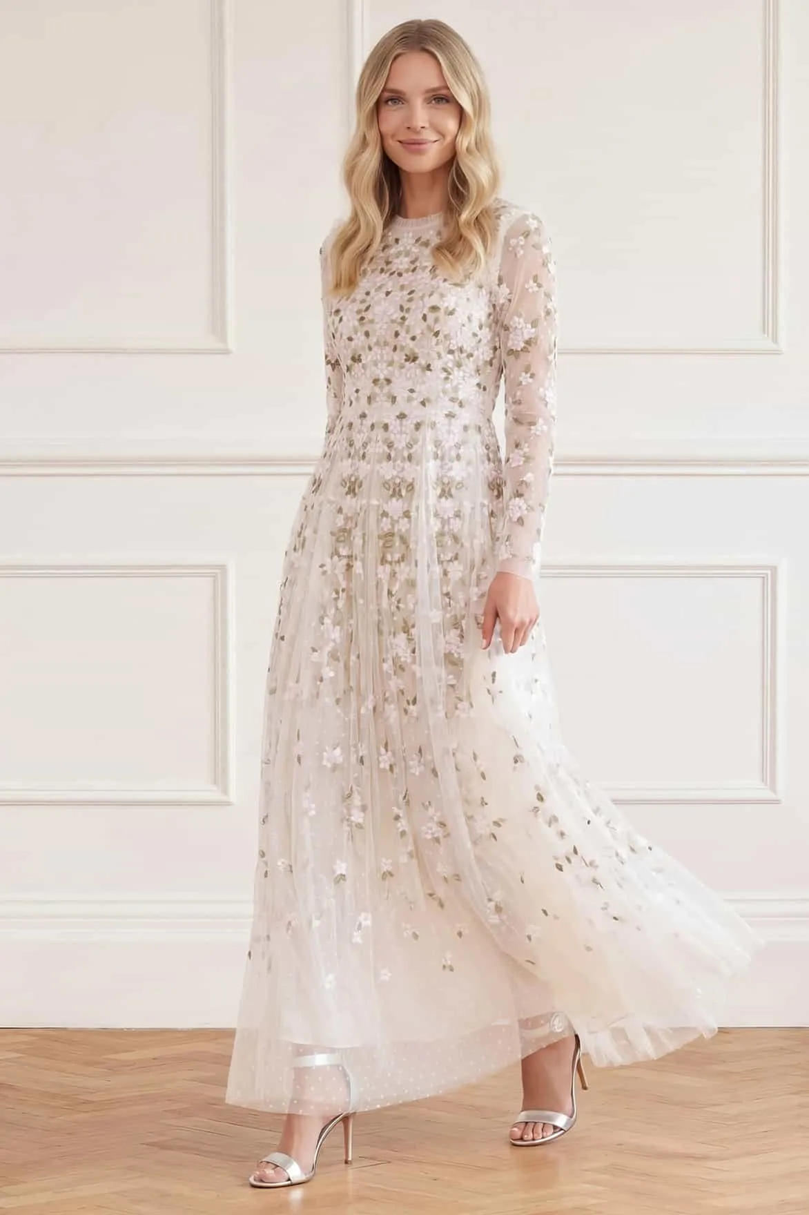 Camellia Ditsy Ankle Gown sold by Needle & Thread