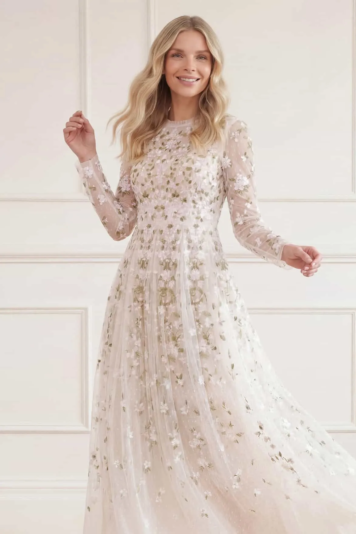 Camellia Ditsy Ankle Gown sold by Needle & Thread product image thumbnail 3