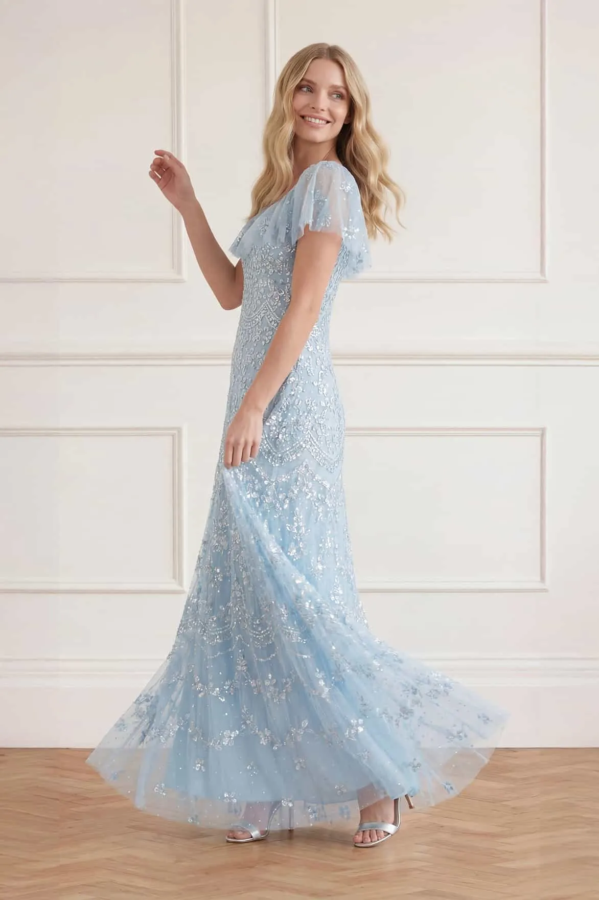 Freya V-Neck Gown sold by Needle & Thread product image thumbnail 3