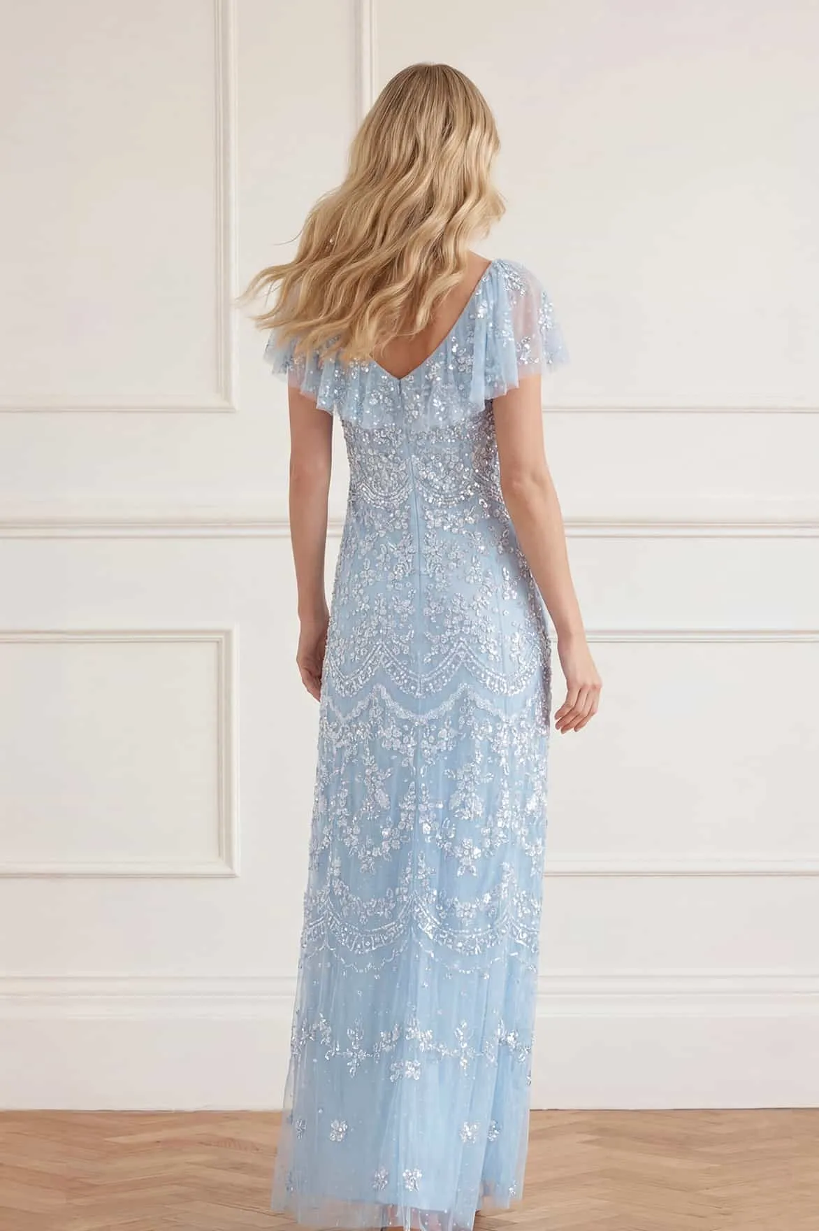 Freya V-Neck Gown sold by Needle & Thread product image thumbnail 5