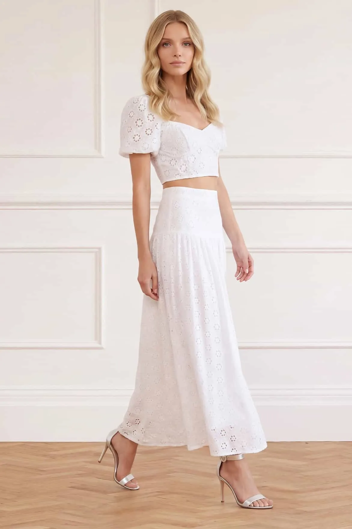 Romilly Cotton Broderie Top sold by Needle & Thread