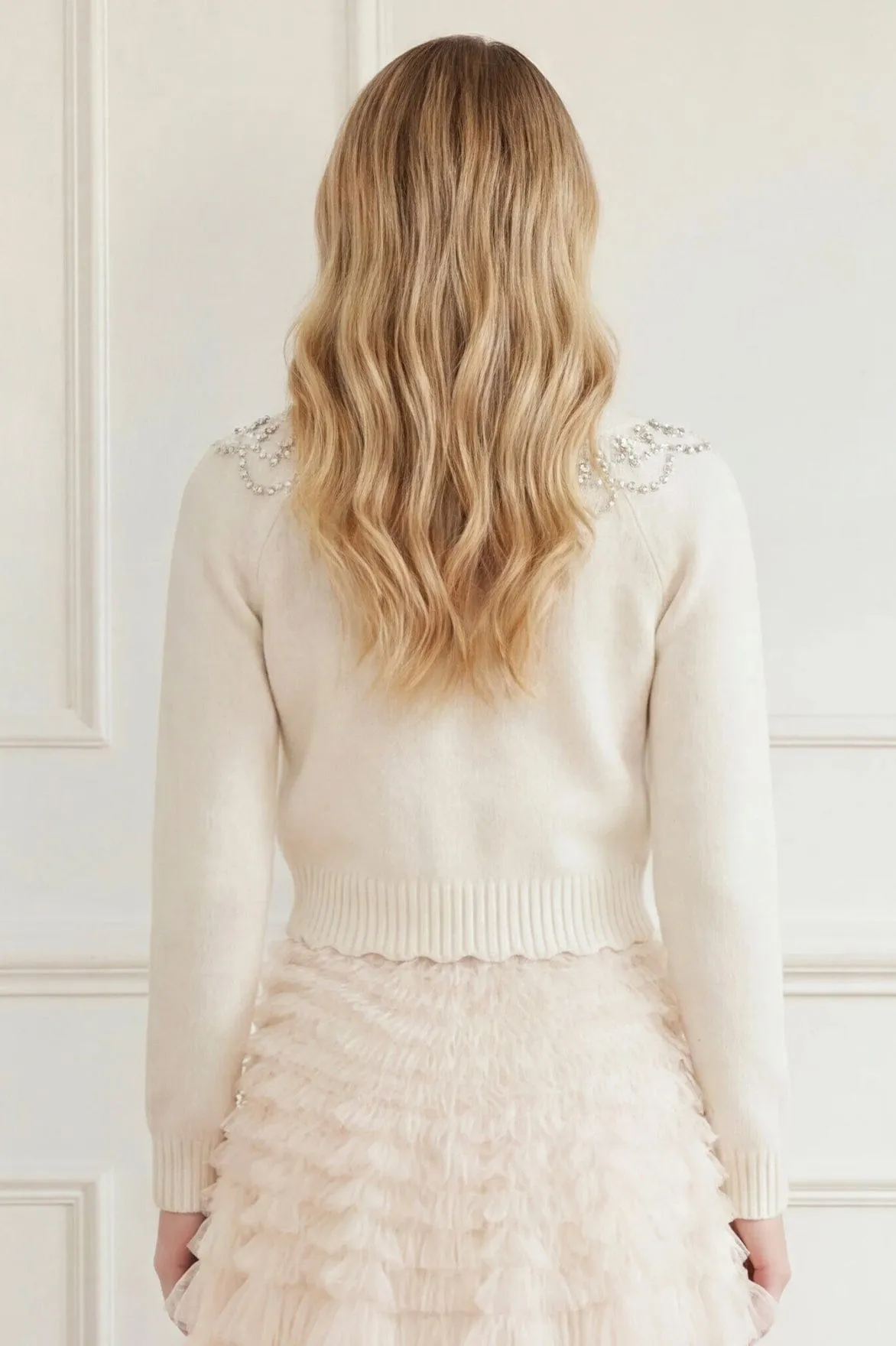 Embellished V-Neck Short Cardigan sold by Needle & Thread product image thumbnail 4