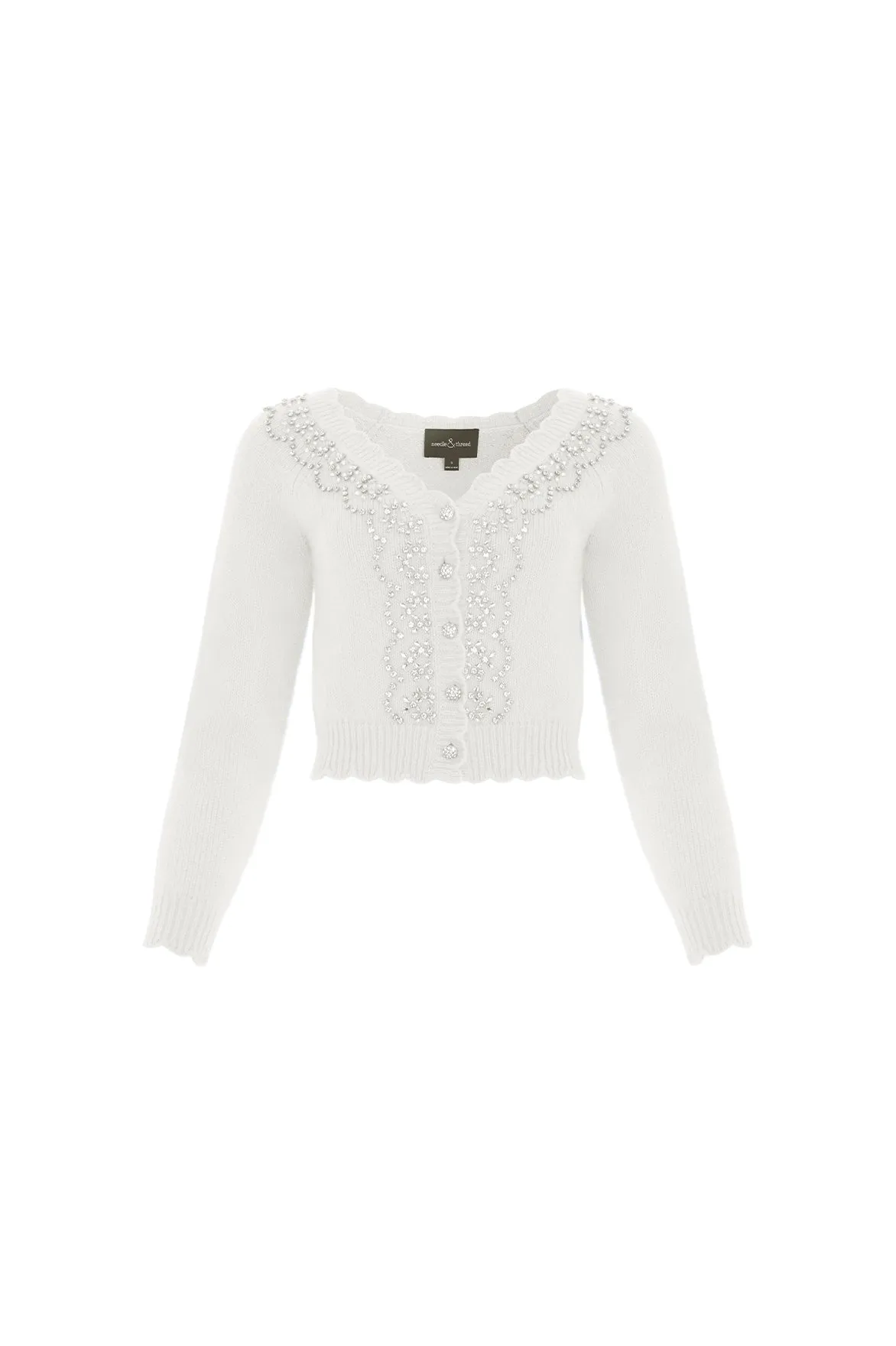 Embellished V-Neck Short Cardigan sold by Needle & Thread product image thumbnail 2