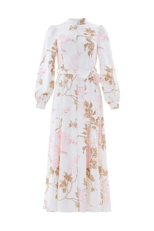 Wisteria Jacquard Long Sleeve Shirt Dress made by Needle & Thread
