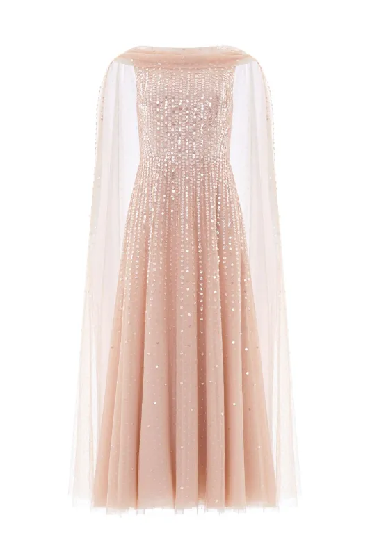 Moonlight Sequin Ankle Gown made by Needle & Thread