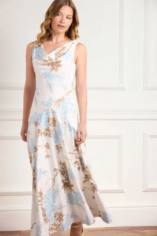 Wisteria Jacquard Cowl Neck Gown made by Needle & Thread
