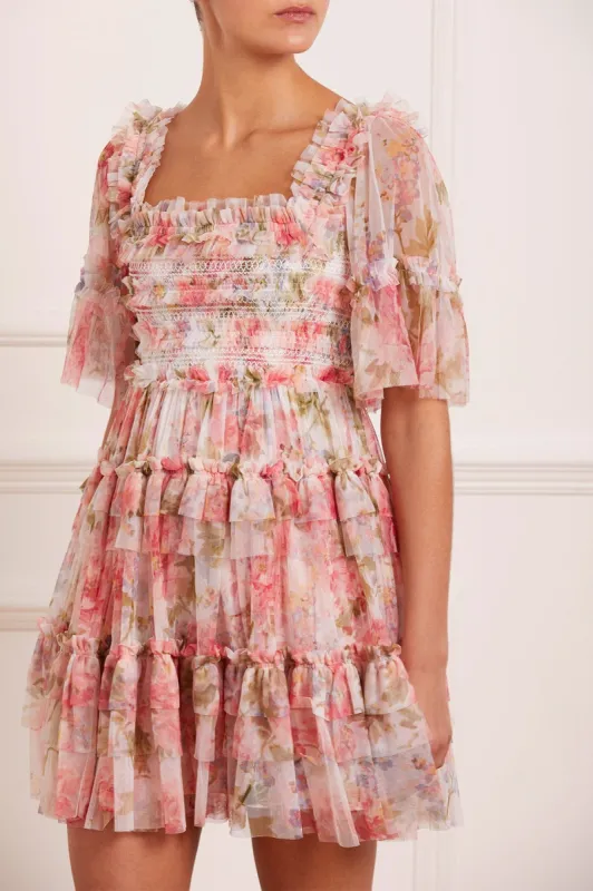 Summer Song Peaches Smocked Micro Mini Dress sold by Needle & Thread