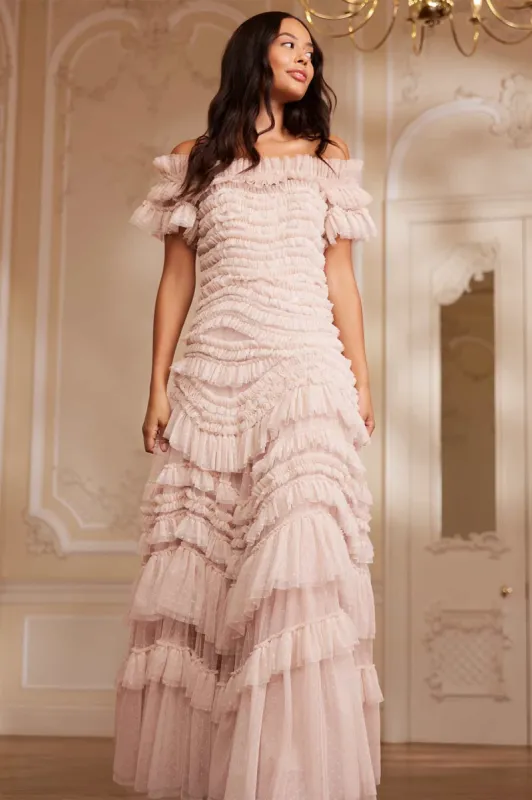 Wild Rose Off-Shoulder Gown sold by Needle & Thread