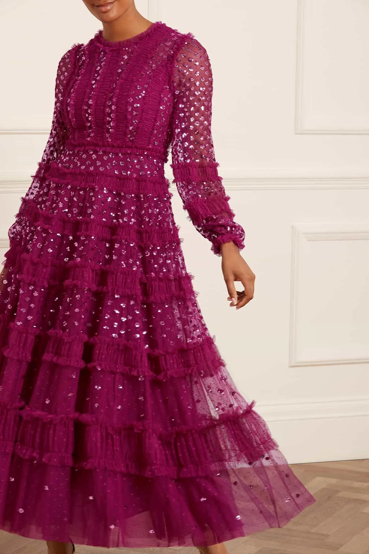 Dot Shimmer Ankle Gown sold by Needle & Thread