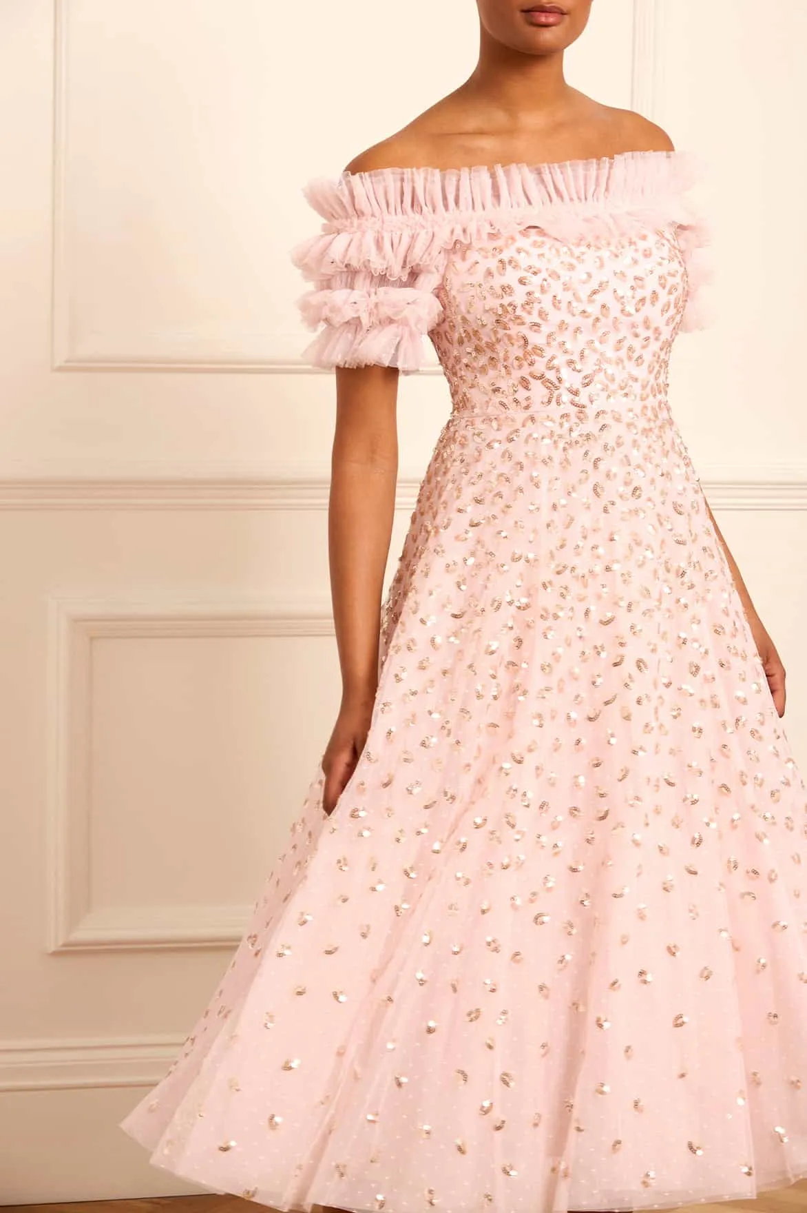 Autumn Leaves Off-Shoulder Ballerina Dress sold by Needle & Thread product image thumbnail 2