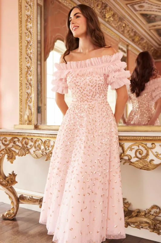 Autumn Leaves Off-Shoulder Ballerina Dress sold by Needle & Thread