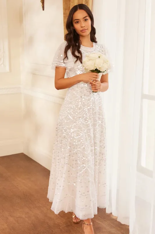 Deco Dot Gloss Ankle Gown sold by Needle & Thread