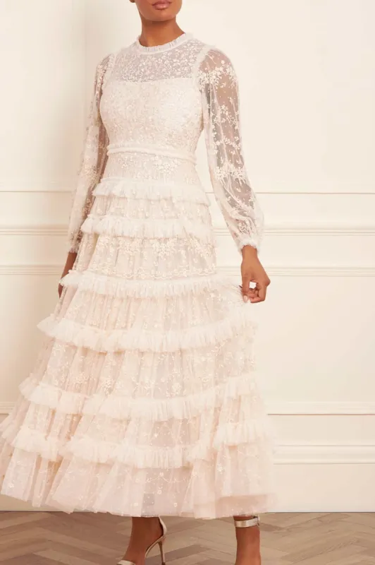 Blossom Lace Ankle Gown sold by Needle & Thread