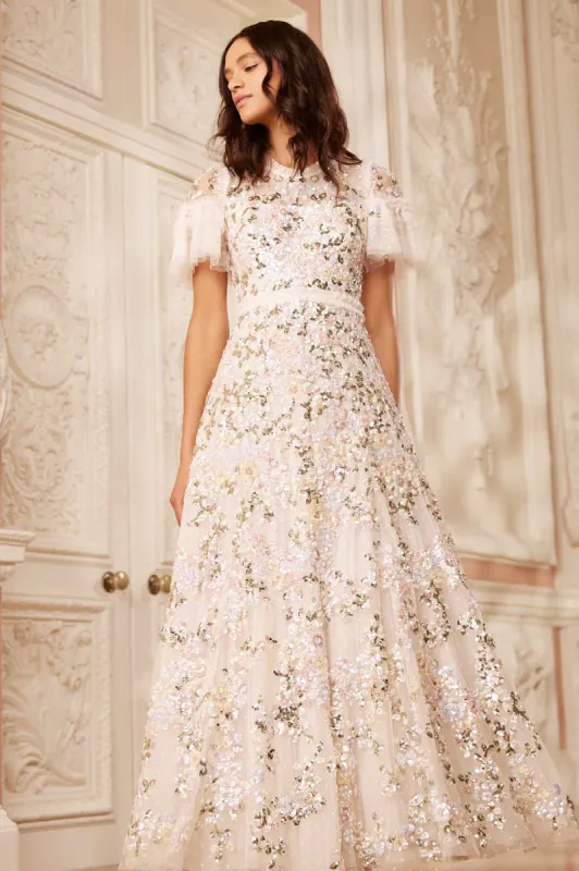 Dream Garland Gloss Round Neck Gown sold by Needle & Thread