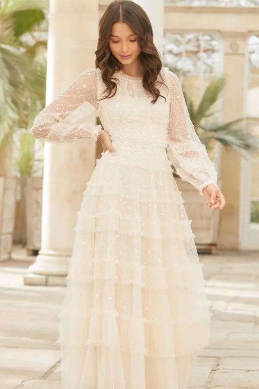 Violet Shimmer Ankle Gown sold by Needle & Thread