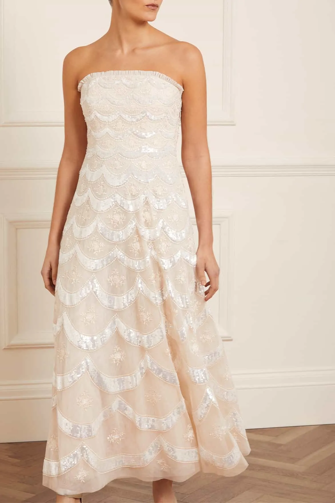 Fifi Strapless Ankle Gown sold by Needle & Thread