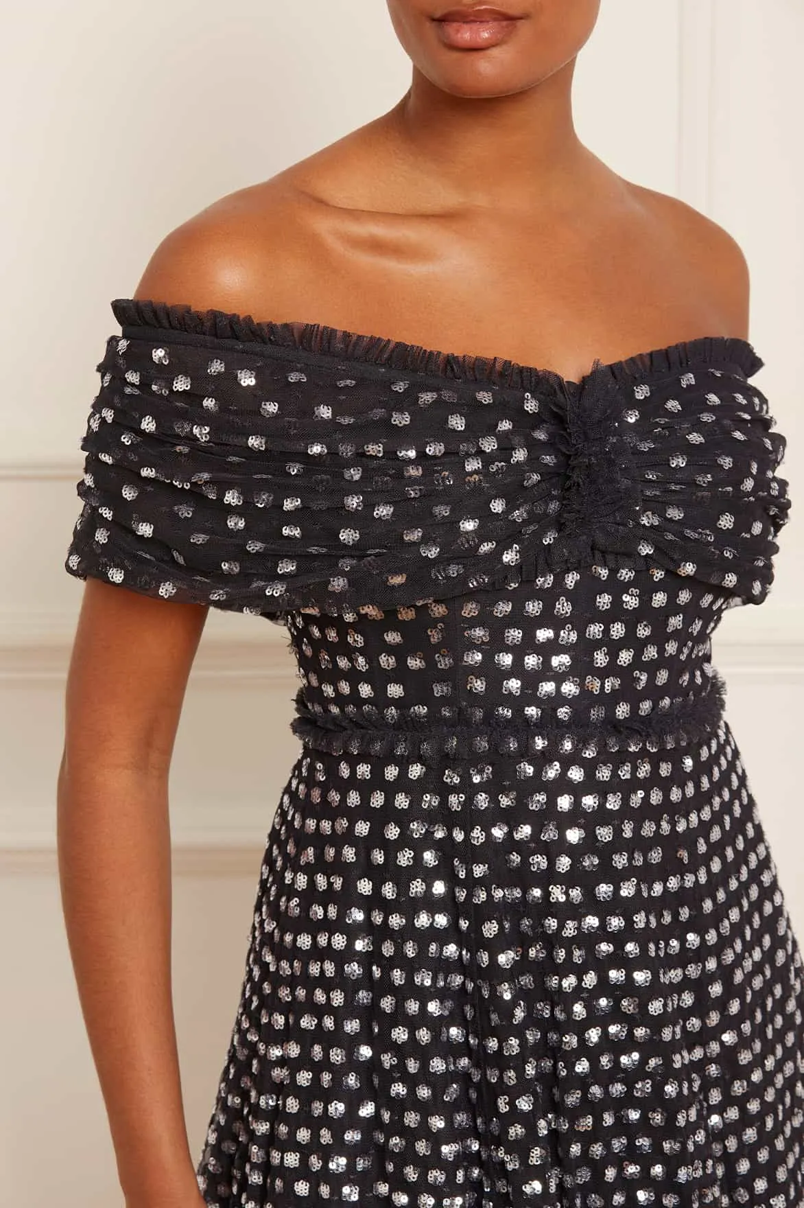 Grace Gloss Off-Shoulder Micro Mini Dress sold by Needle & Thread product image thumbnail 5