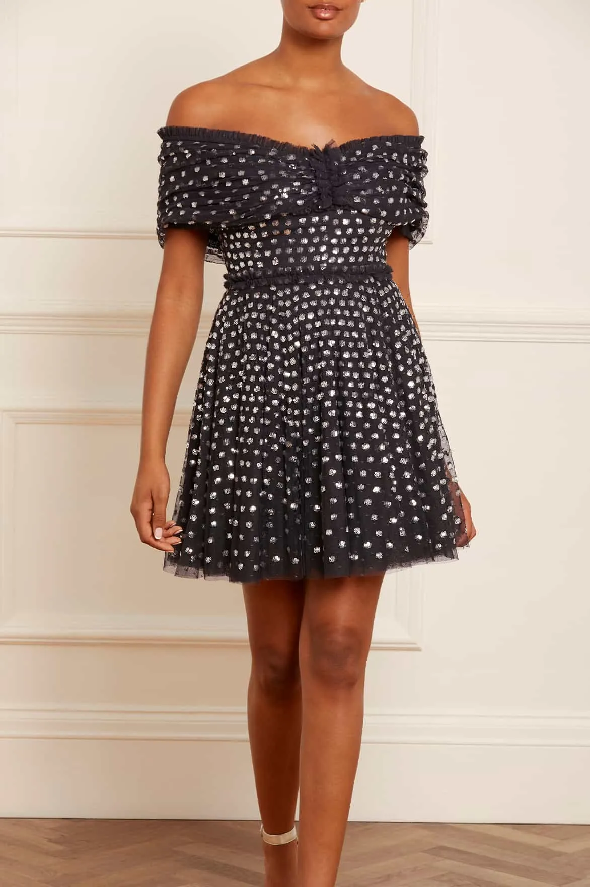 Grace Gloss Off-Shoulder Micro Mini Dress sold by Needle & Thread product image thumbnail 2