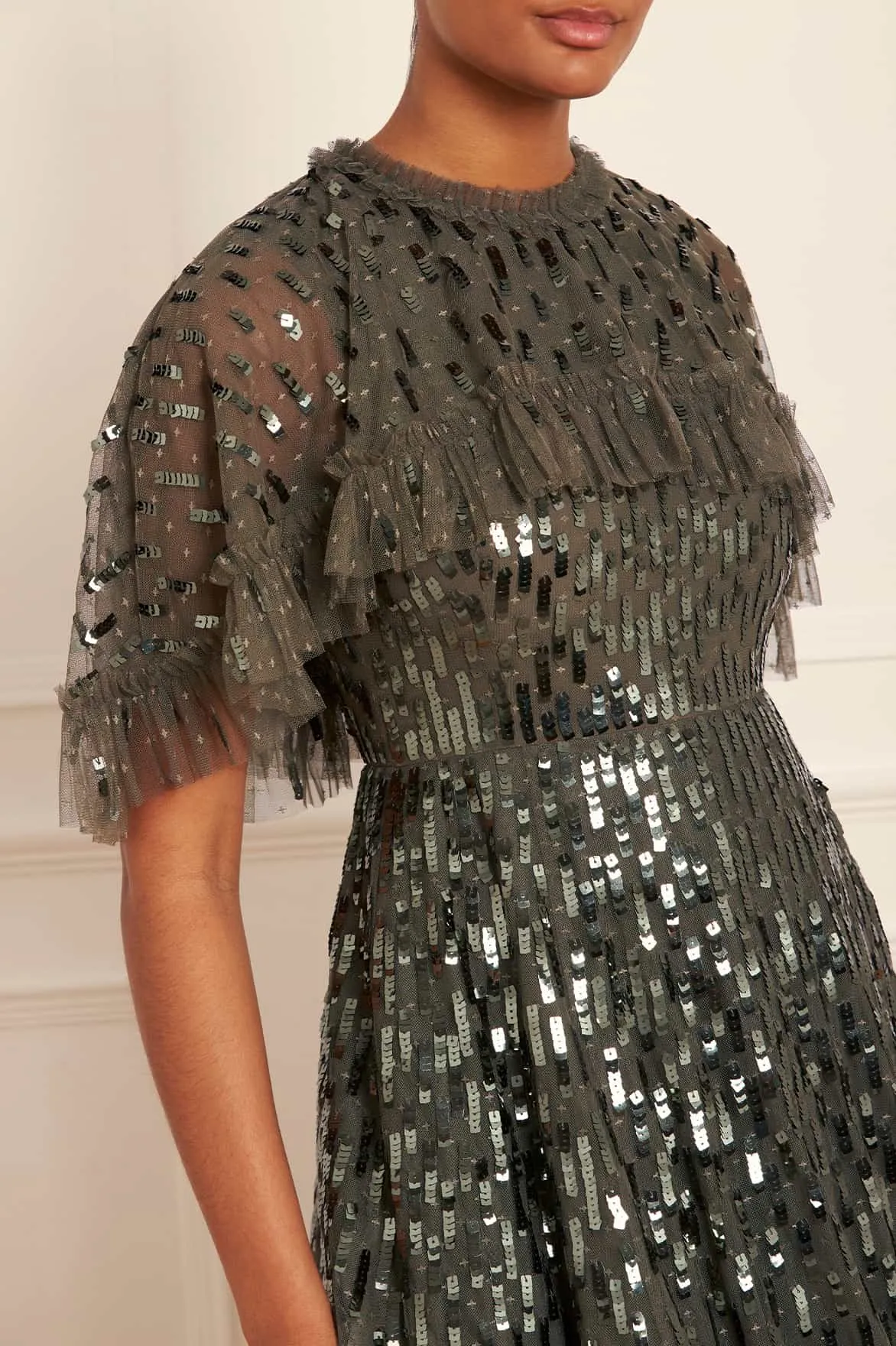 Sequin Dash Cape Ankle Gown sold by Needle & Thread product image thumbnail 5