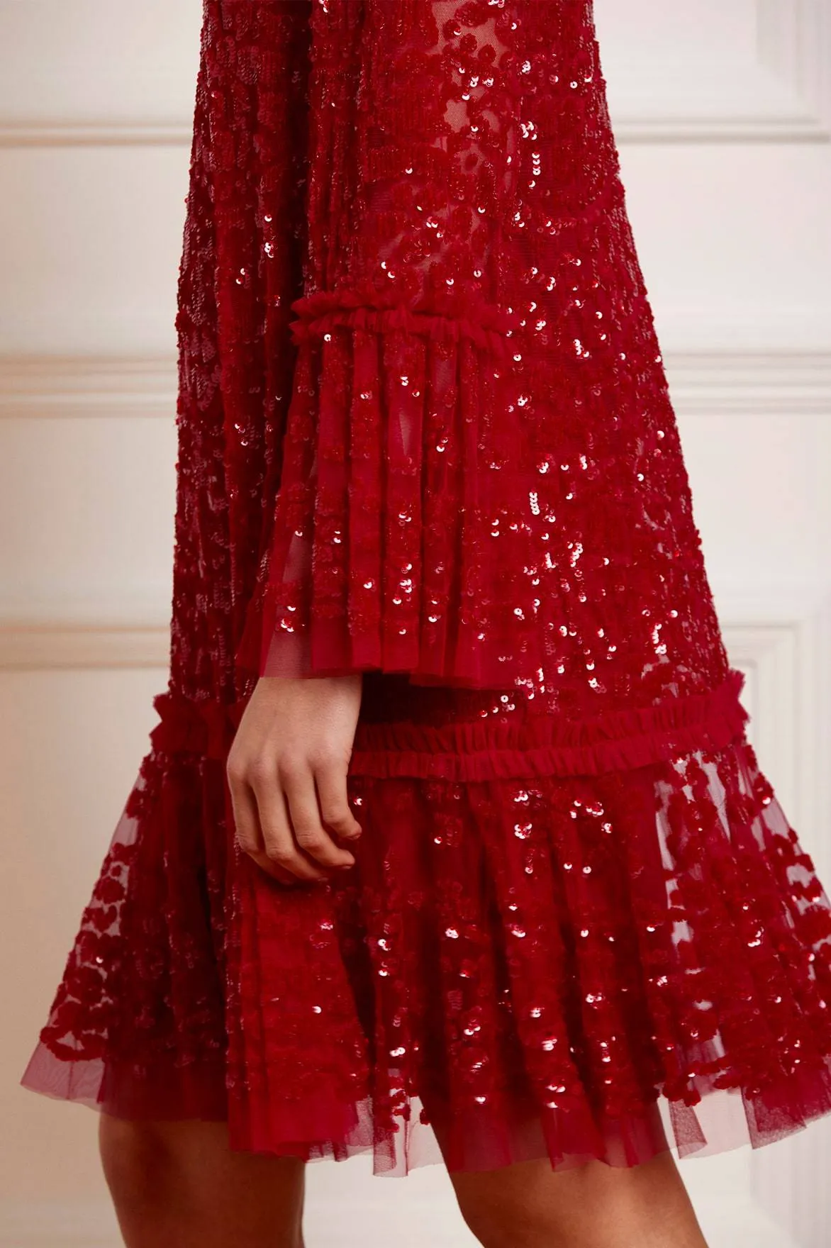 Annie Sequin Tiered Mini Dress sold by Needle & Thread product image thumbnail 4