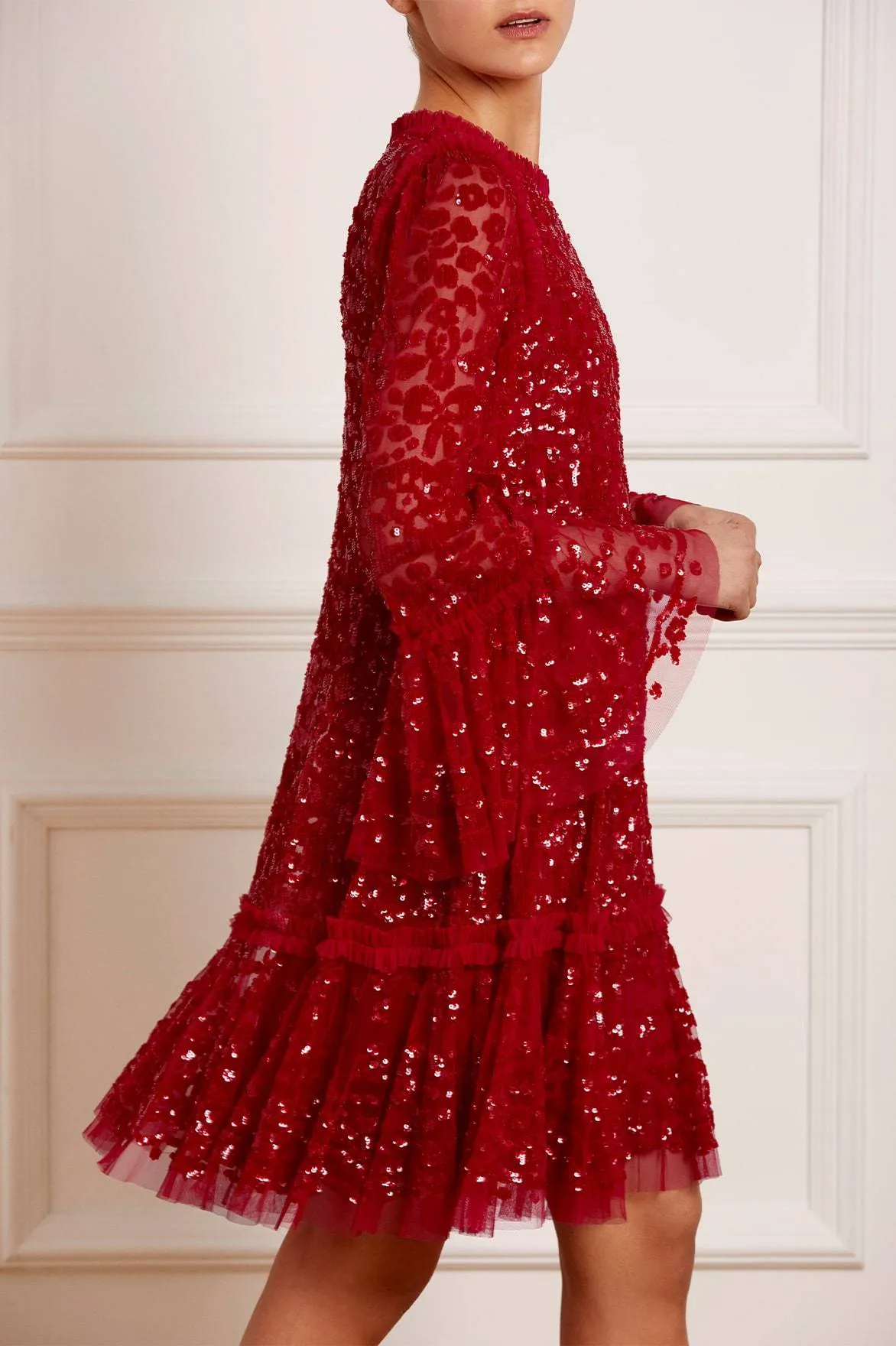 Annie Sequin Tiered Mini Dress sold by Needle & Thread product image thumbnail 3