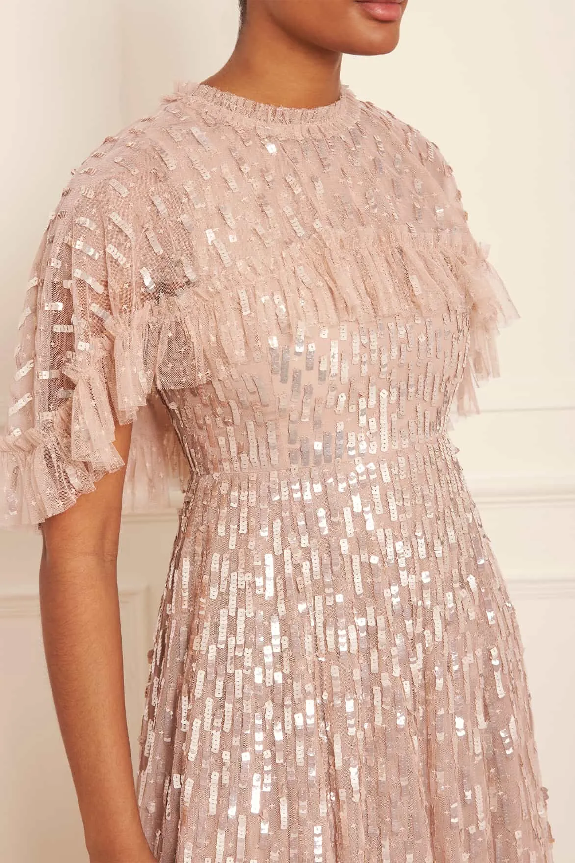 Sequin Dash Cape Ankle Gown sold by Needle & Thread product image thumbnail 4