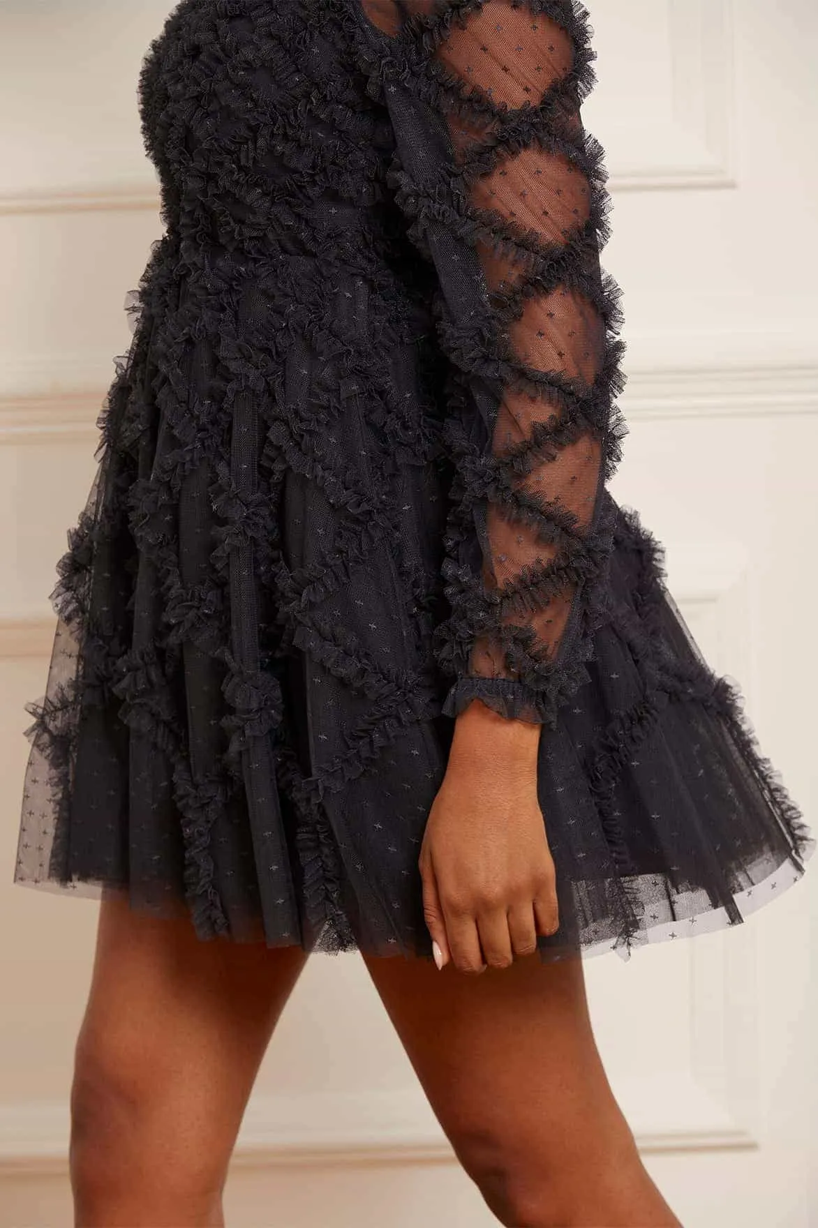 Evelyn Long Sleeve Micro Mini Dress sold by Needle & Thread product image thumbnail 3