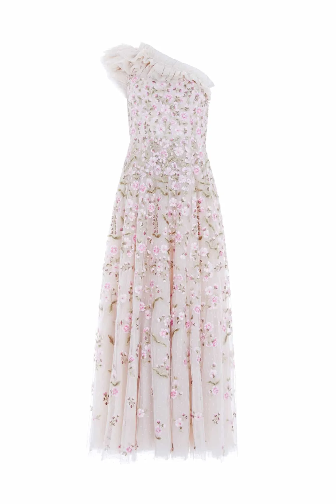 Posy Pirouette One-Shoulder Ankle Gown sold by Needle & Thread product image thumbnail 3