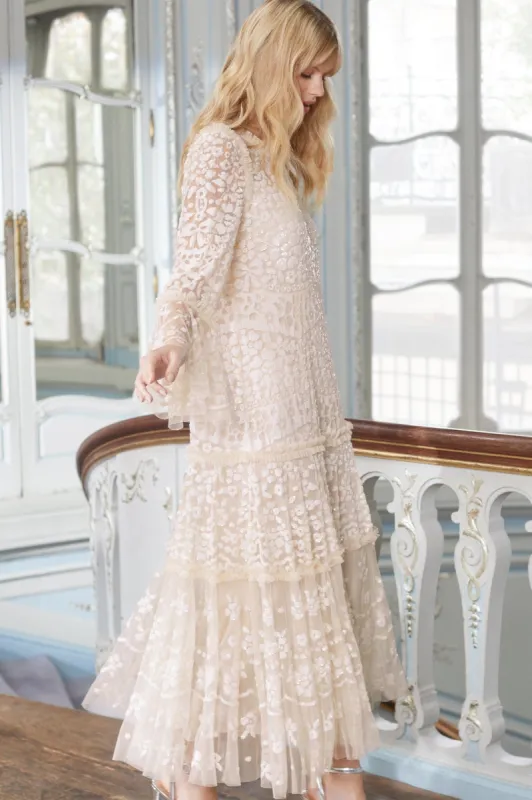 Annie Sequin Tiered Ankle Gown sold by Needle & Thread