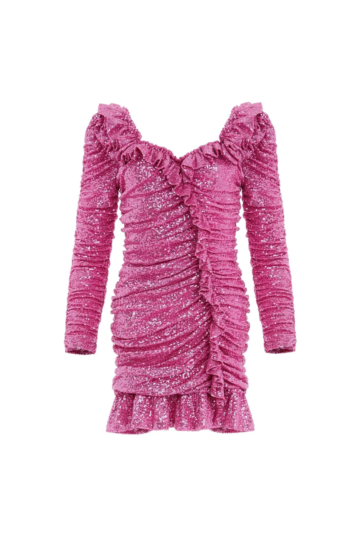 Sunbeam Rouched Long Sleeve Micro Mini Dress sold by Needle & Thread product image thumbnail 3