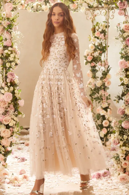 Camellia Ditsy Ankle Gown sold by Needle & Thread