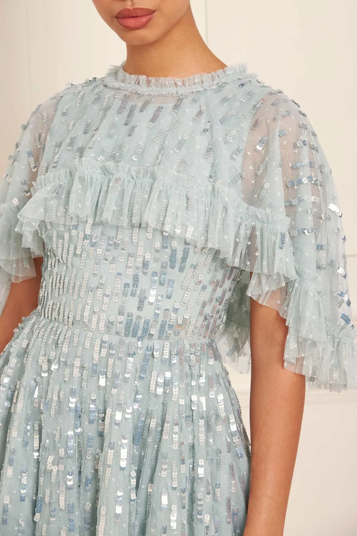 Sequin Dash Cape Micro Mini Dress sold by Needle & Thread product image thumbnail 4