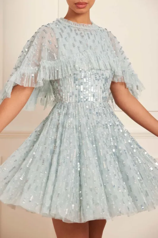 Sequin Dash Cape Micro Mini Dress sold by Needle & Thread