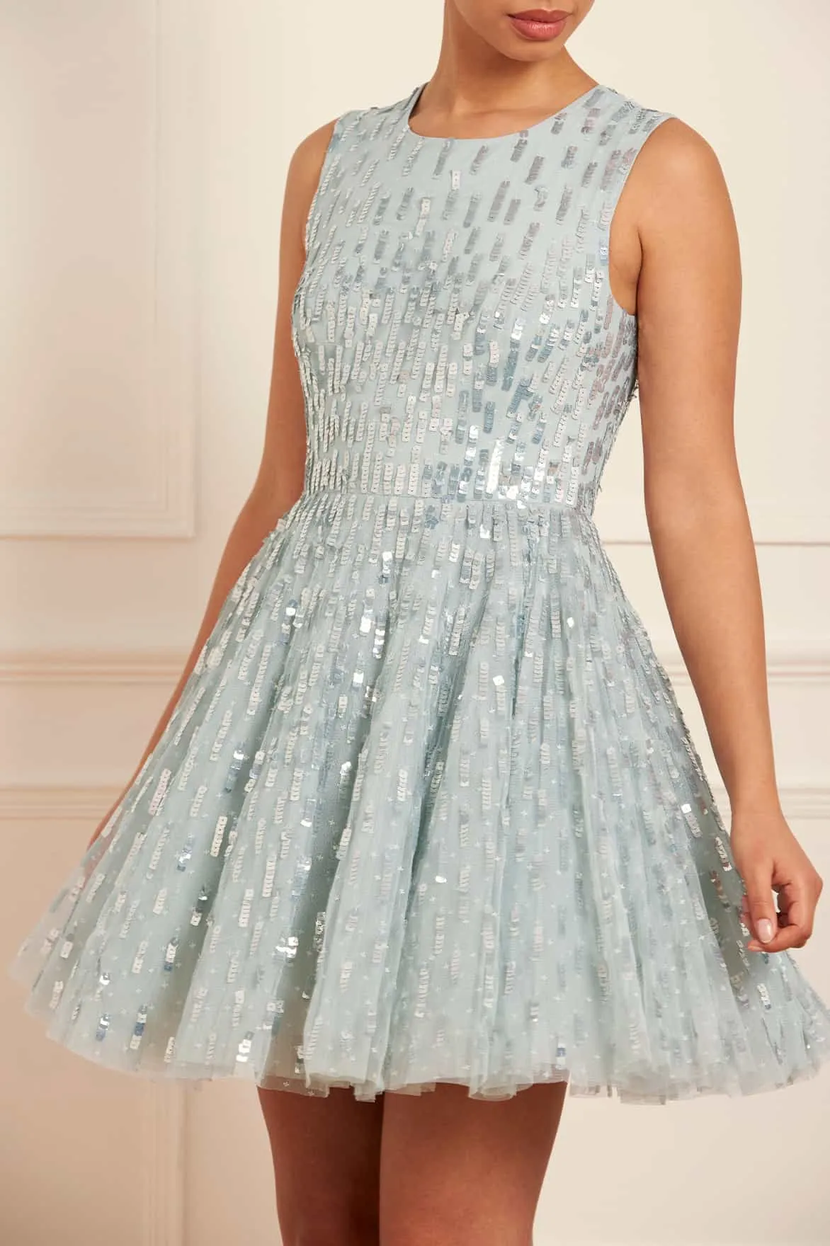 Sequin Dash Cape Micro Mini Dress sold by Needle & Thread product image thumbnail 3