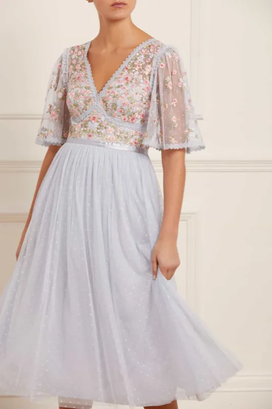 Ribbon Bouquet Bodice Midaxi Dress sold by Needle & Thread