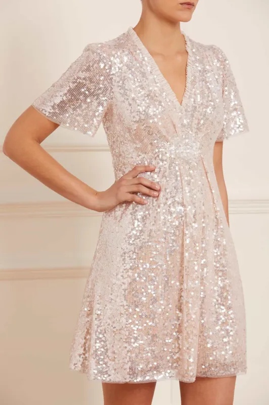 Mila Gloss Mini Dress sold by Needle & Thread