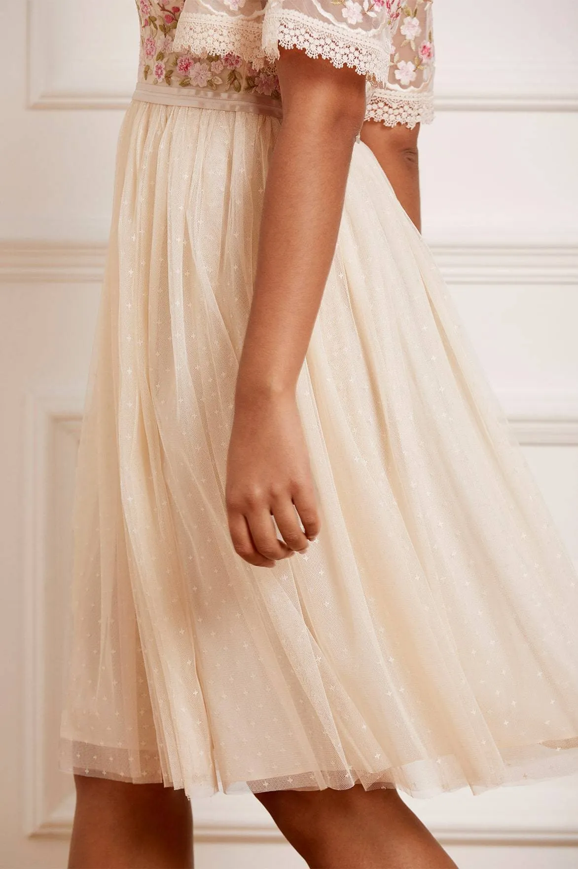 Rosie Lace Bodice Short Sleeve Midi Dress sold by Needle & Thread product image thumbnail 4