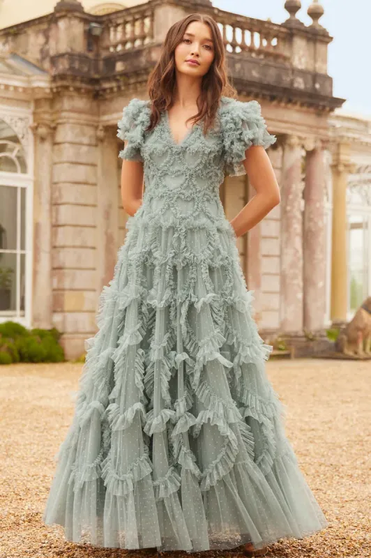 Amorette V-Neck Gown sold by Needle & Thread