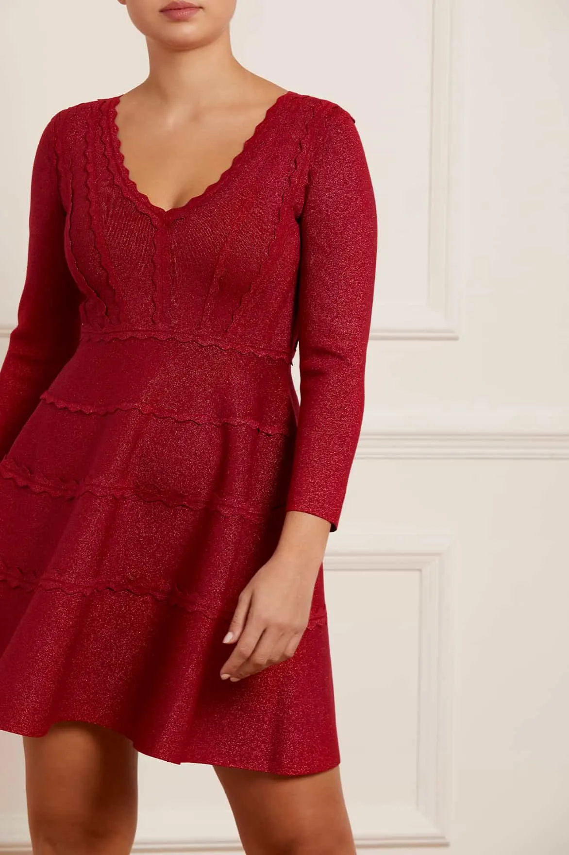 Shimmer Knit Mini Dress sold by Needle & Thread product image thumbnail 3